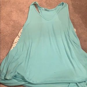 Blue tank with flower back
